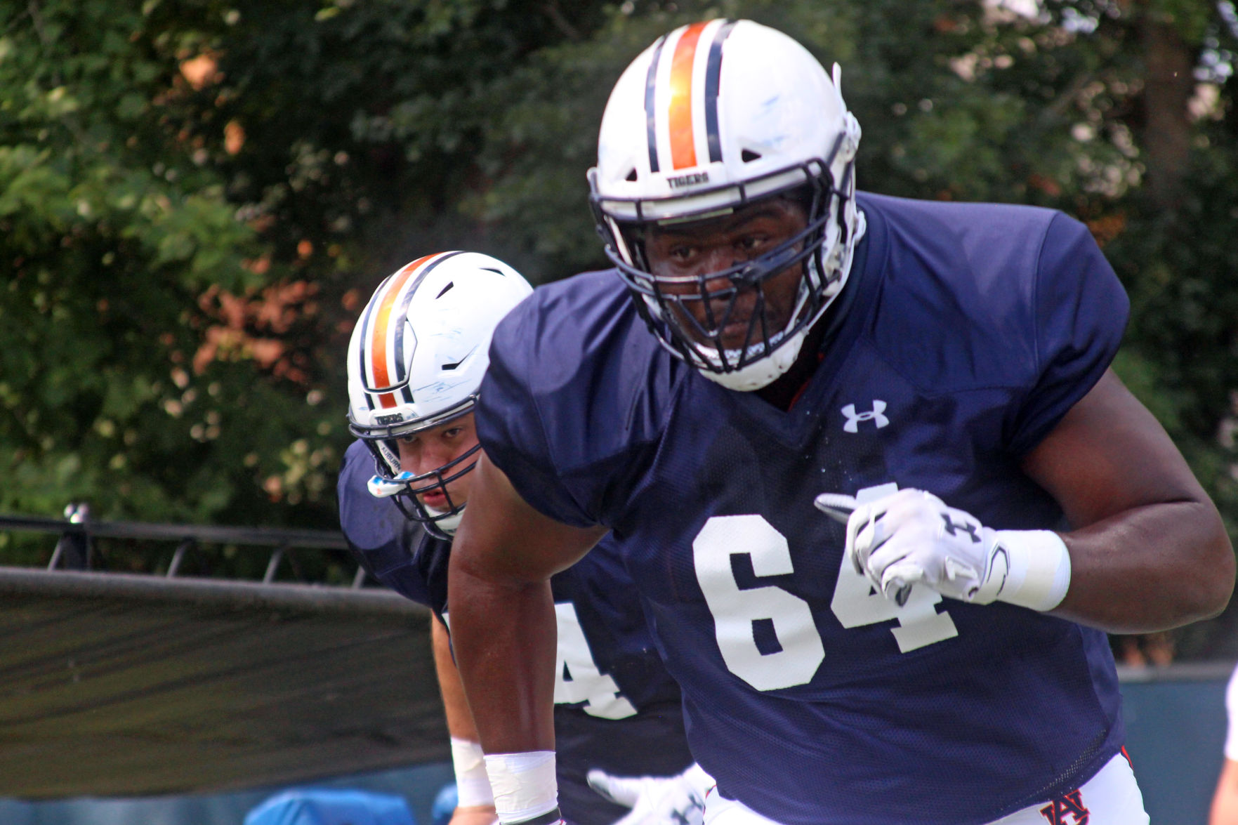 Auburn football practice on the first day of full pads